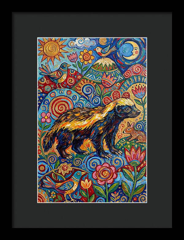 Honey Badger In A Vibrant Landscape