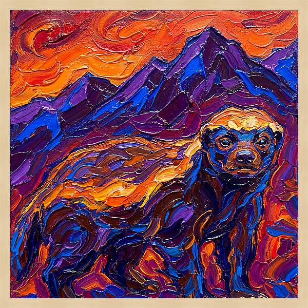Honey Badger In Vibrant Landscape