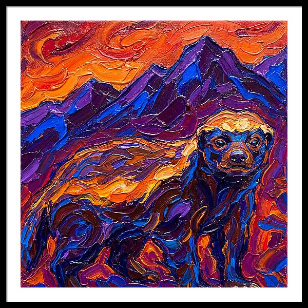 Honey Badger In Vibrant Landscape