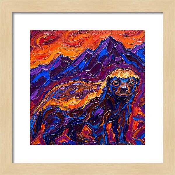 Honey Badger In Vibrant Landscape