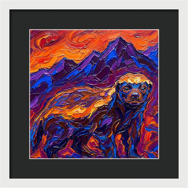 Honey Badger In Vibrant Landscape