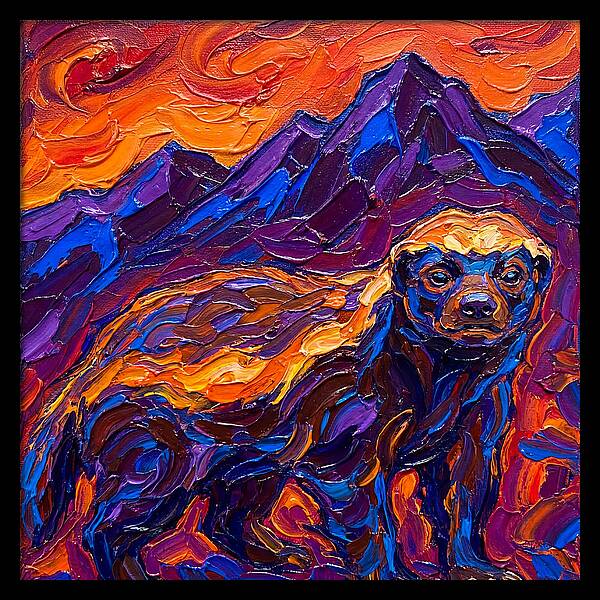 Honey Badger In Vibrant Landscape