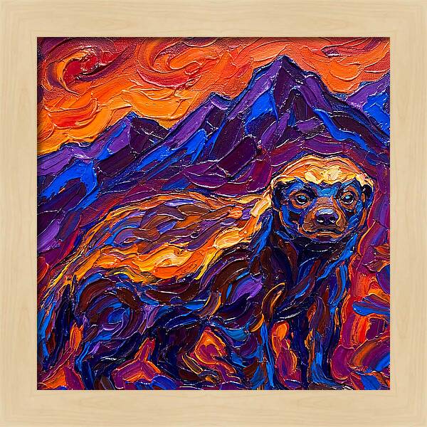 Honey Badger In Vibrant Landscape