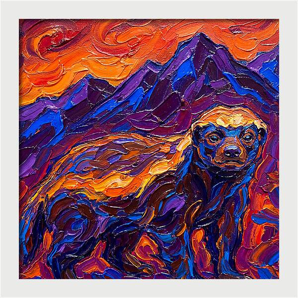 Honey Badger In Vibrant Landscape