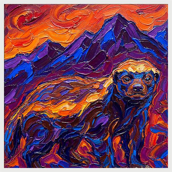 Honey Badger In Vibrant Landscape