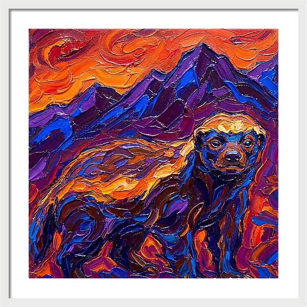 Honey Badger In Vibrant Landscape