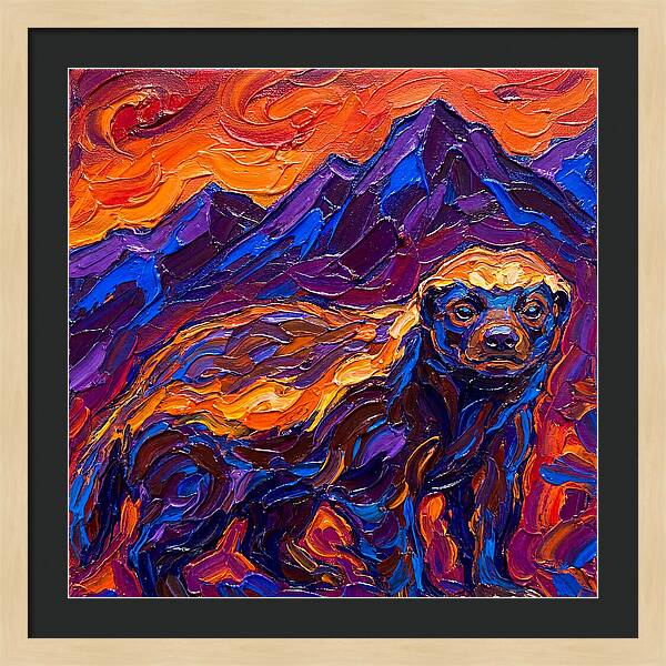 Honey Badger In Vibrant Landscape