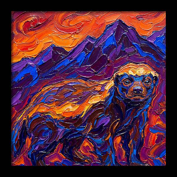 Honey Badger In Vibrant Landscape