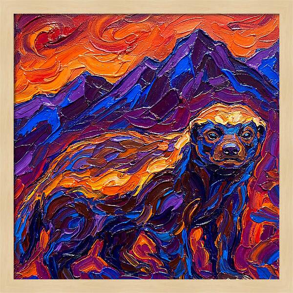 Honey Badger In Vibrant Landscape