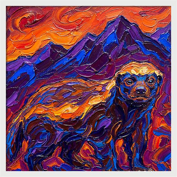 Honey Badger In Vibrant Landscape
