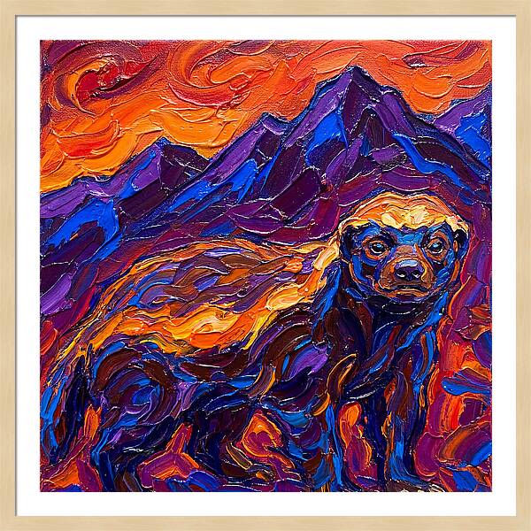 Honey Badger In Vibrant Landscape