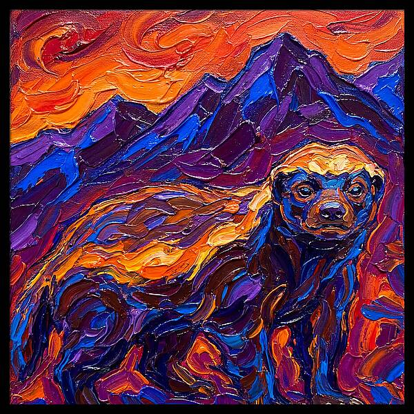 Honey Badger In Vibrant Landscape