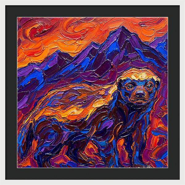 Honey Badger In Vibrant Landscape