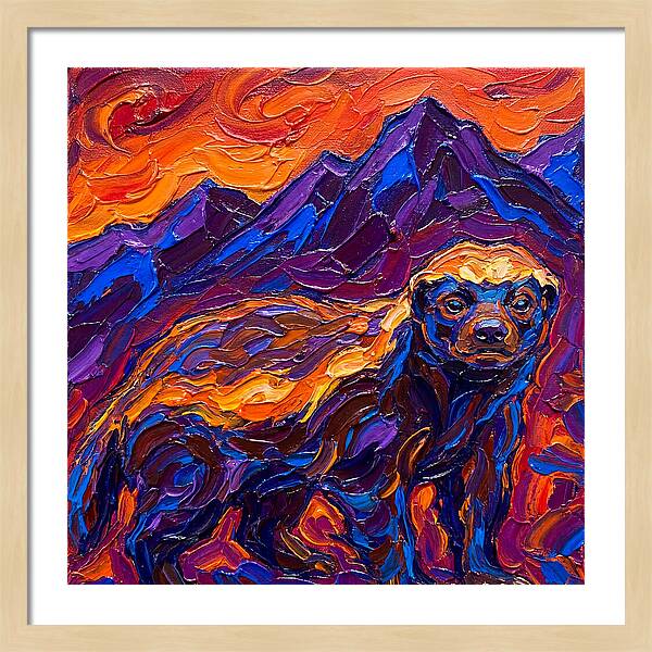 Honey Badger In Vibrant Landscape