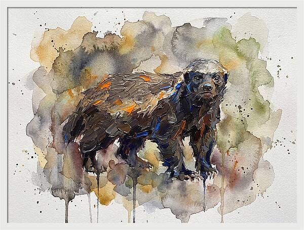 Honey Badger In Watercolor