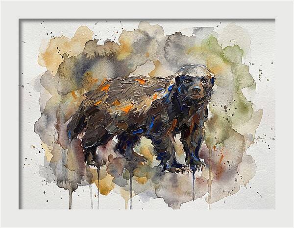 Honey Badger In Watercolor