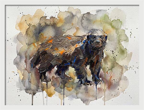 Honey Badger In Watercolor