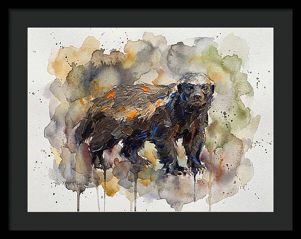 Honey Badger In Watercolor