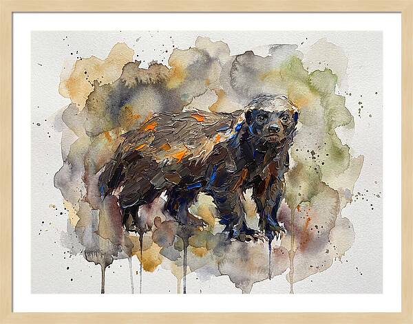 Honey Badger In Watercolor