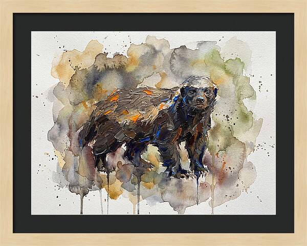Honey Badger In Watercolor