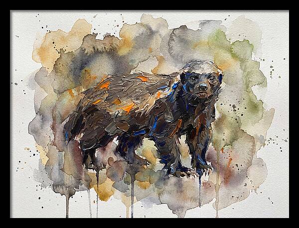 Honey Badger In Watercolor