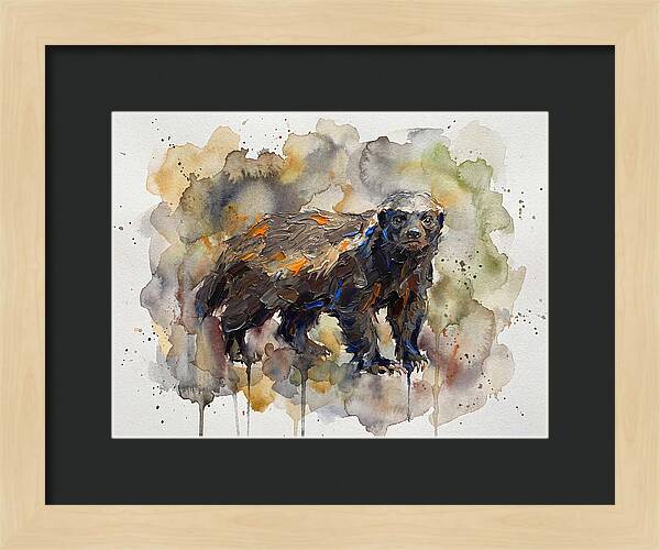 Honey Badger In Watercolor