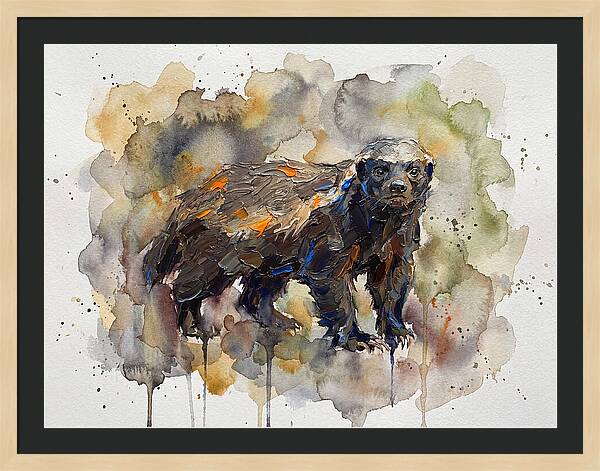 Honey Badger In Watercolor