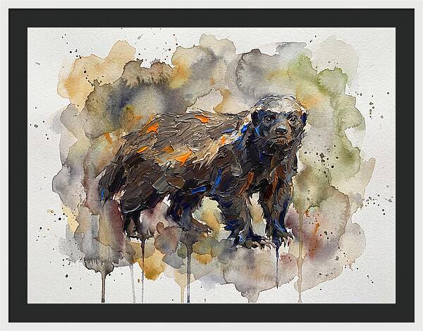 Honey Badger In Watercolor