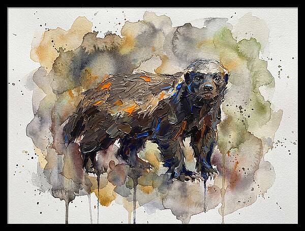 Honey Badger In Watercolor