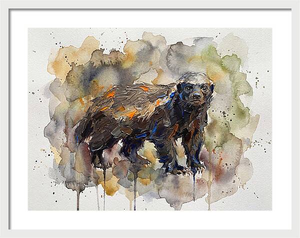 Honey Badger In Watercolor
