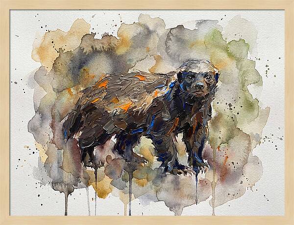 Honey Badger In Watercolor