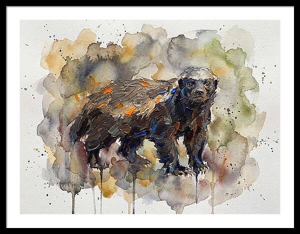 Honey Badger In Watercolor