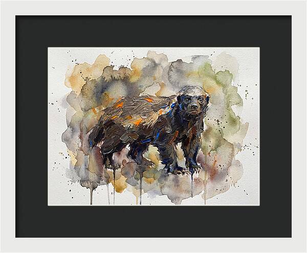 Honey Badger In Watercolor