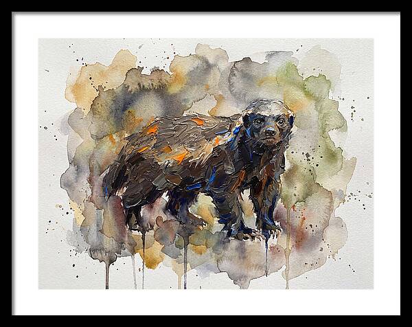 Honey Badger In Watercolor