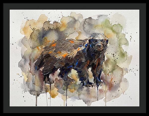 Honey Badger In Watercolor