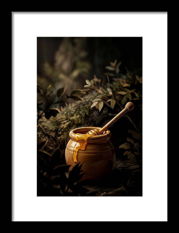 Honey Pot With Wooden Dipper