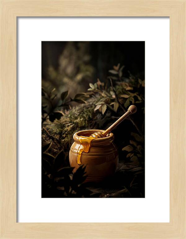 Honey Pot With Wooden Dipper