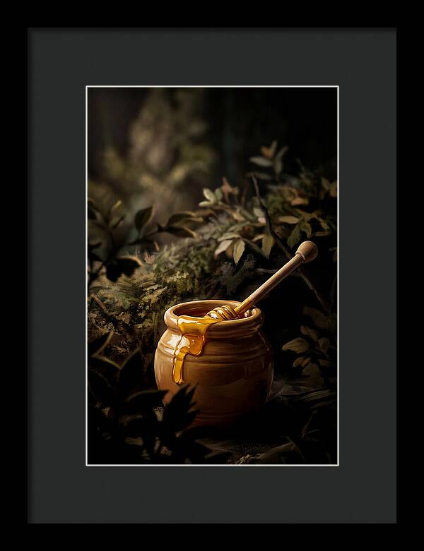 Honey Pot With Wooden Dipper