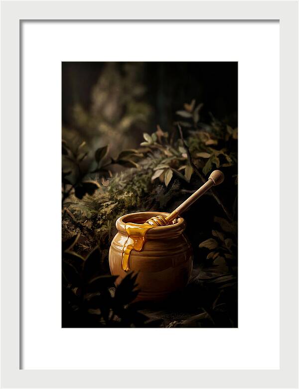Honey Pot With Wooden Dipper