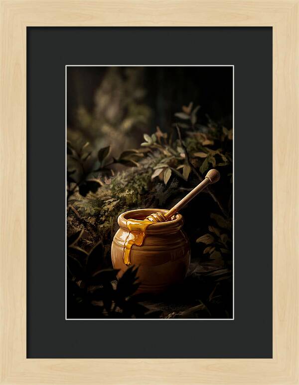Honey Pot With Wooden Dipper