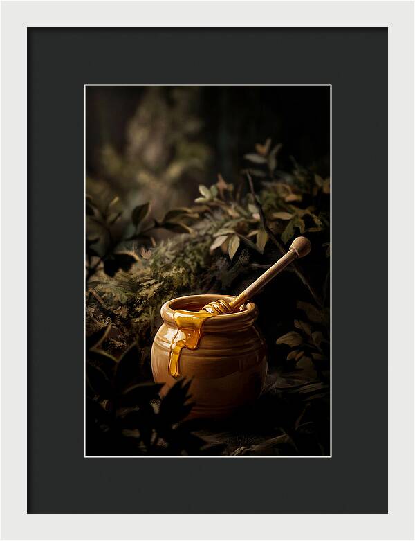 Honey Pot With Wooden Dipper