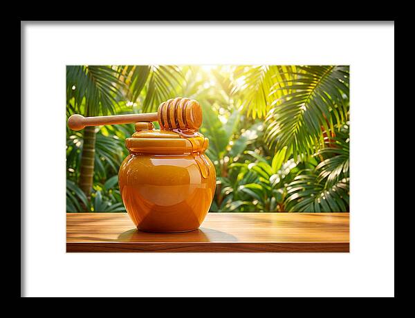 Honey Pot With Wooden Dipper