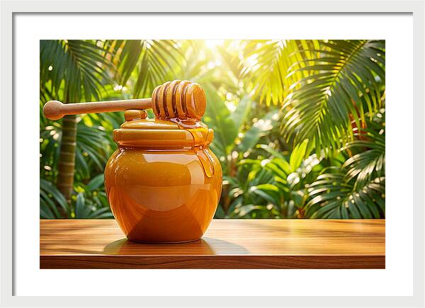 Honey Pot With Wooden Dipper