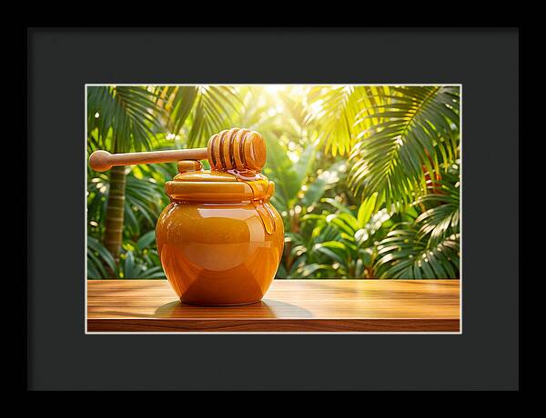 Honey Pot With Wooden Dipper