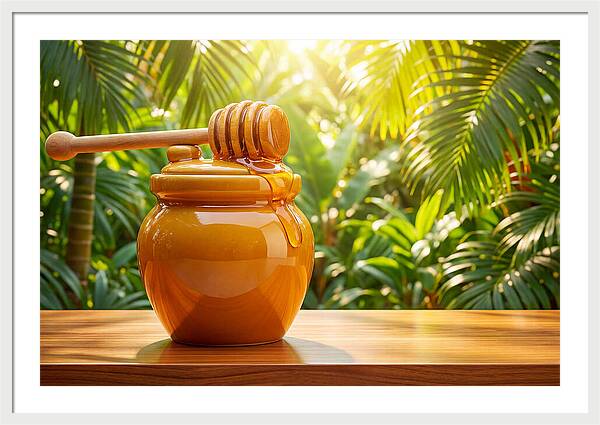 Honey Pot With Wooden Dipper