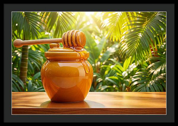 Honey Pot With Wooden Dipper
