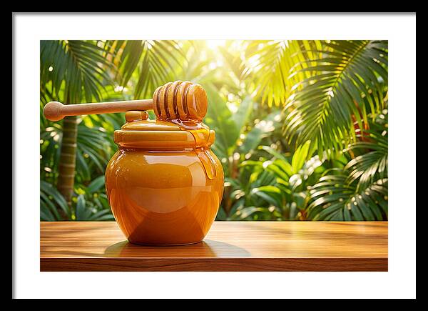 Honey Pot With Wooden Dipper