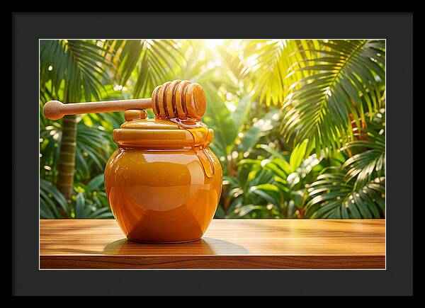 Honey Pot With Wooden Dipper