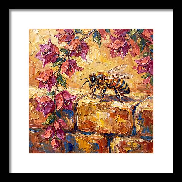 Honeybee Among Bougainvillea