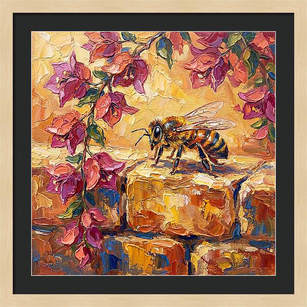 Honeybee Among Bougainvillea